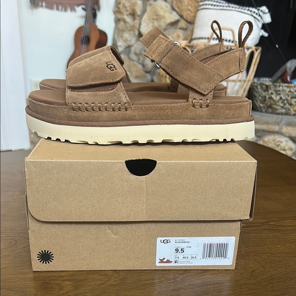 UGG Shoes - UGG Brown Suede Platform Sandals